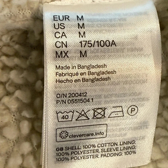 H&M Men’s Denim Stonewashed Trucker Sherpa Collar Jacket Size M Fully Lined - Picture 14 of 15